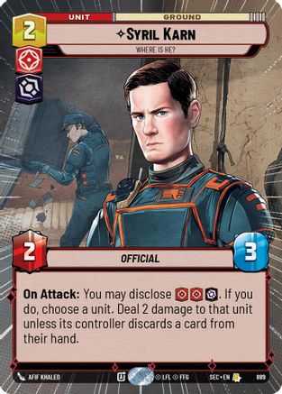 Syril Karn - Where Is He? (Hyperspace Foil) (889) (889) [Secrets of Power] - Fantasy Flight Games - Card Brawlers | Quebec | Canada |