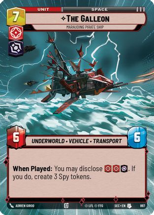 The Galleon - Marauding Pirate Ship (Hyperspace Foil) (897) (897) [Secrets of Power] - Fantasy Flight Games - Card Brawlers | Quebec | Canada |