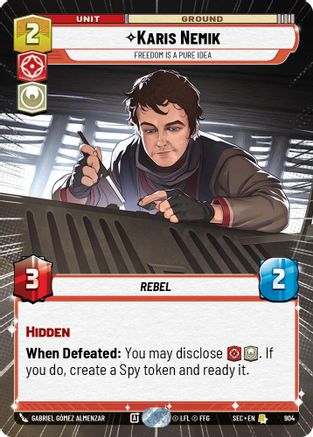 Karis Nemik - Freedom is a Pure Idea (Hyperspace Foil) (904) (904) [Secrets of Power] - Fantasy Flight Games - Card Brawlers | Quebec | Canada |