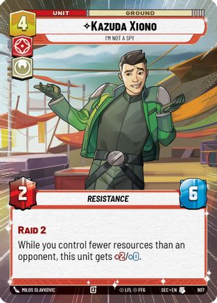 Kazuda Xiono - I'm Not A Spy (Hyperspace Foil) (907) (907) [Secrets of Power] - Fantasy Flight Games - Card Brawlers | Quebec | Canada |