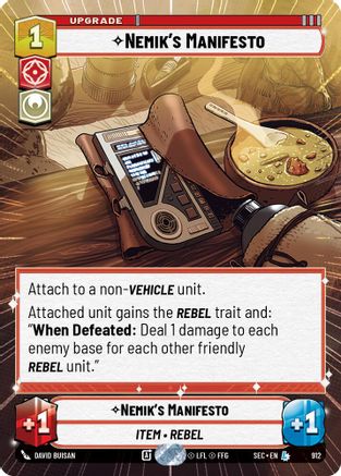 Nemik's Manifesto (912) (Hyperspace Foil) (912) [Secrets of Power] - Fantasy Flight Games - Card Brawlers | Quebec | Canada |