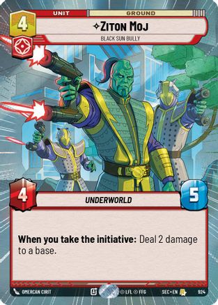 Ziton Moj - Black Sun Bully (Hyperspace Foil) (924) (924) [Secrets of Power] - Fantasy Flight Games - Card Brawlers | Quebec | Canada |