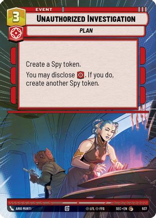 Unauthorized Investigation (937) (Hyperspace Foil) (937) [Secrets of Power] - Fantasy Flight Games - Card Brawlers | Quebec | Canada |