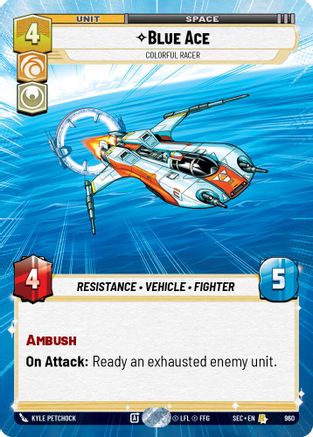 Blue Ace - Colorful Racer (Hyperspace Foil) (960) (960) [Secrets of Power] - Fantasy Flight Games - Card Brawlers | Quebec | Canada |