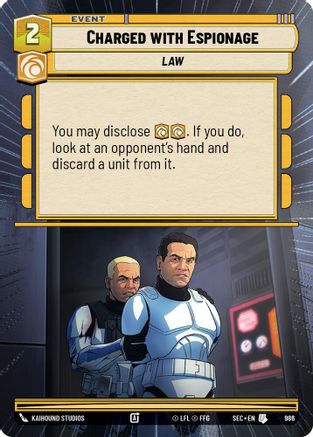 Charged with Espionage (986) (Hyperspace Foil) (986) [Secrets of Power] - Fantasy Flight Games - Card Brawlers | Quebec | Canada |