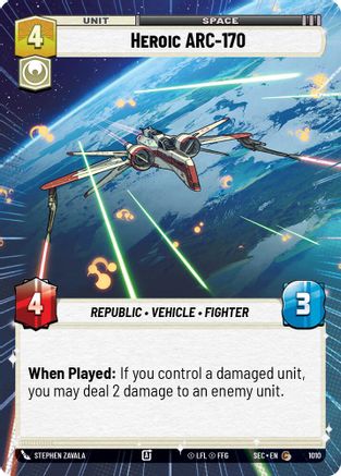 Heroic ARC-170 - 170 (1010) (Hyperspace Foil) (1010) (1010) [Secrets of Power] - Fantasy Flight Games - Card Brawlers | Quebec | Canada |