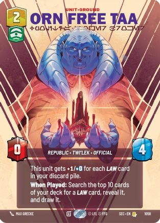 Orn Free Taa - Political Power Broker (Prestige) (1058) (1058) [Secrets of Power] - Fantasy Flight Games - Card Brawlers | Quebec | Canada |