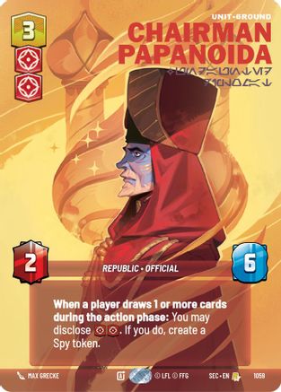Chairman Papanoida - Undaunted Diplomat (Prestige) (1059) (1059) [Secrets of Power] - Fantasy Flight Games - Card Brawlers | Quebec | Canada |