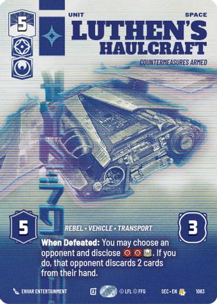Luthen's Haulcraft - Countermeasures Armed (Prestige) (1063) (1063) [Secrets of Power] - Fantasy Flight Games - Card Brawlers | Quebec | Canada |