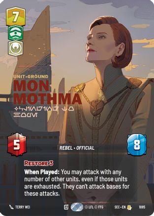 Mon Mothma - Clinging to Hope (Prestige Foil) (1085) (1085) [Secrets of Power] - Fantasy Flight Games - Card Brawlers | Quebec | Canada |