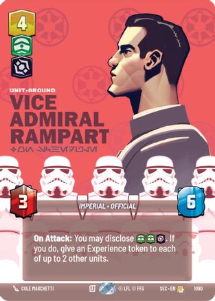 Vice Admiral Rampart - On Schedule (Prestige Foil) (1090) (1090) [Secrets of Power] - Fantasy Flight Games - Card Brawlers | Quebec | Canada |