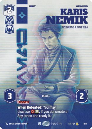 Karis Nemik - Freedom is a Pure Idea (Prestige Foil) (1105) (1105) [Secrets of Power] - Fantasy Flight Games - Card Brawlers | Quebec | Canada |