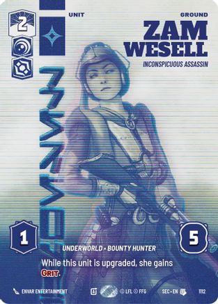 Zam Wesell - Inconspicuous Assassin (Prestige Foil) (1112) (1112) [Secrets of Power] - Fantasy Flight Games - Card Brawlers | Quebec | Canada |