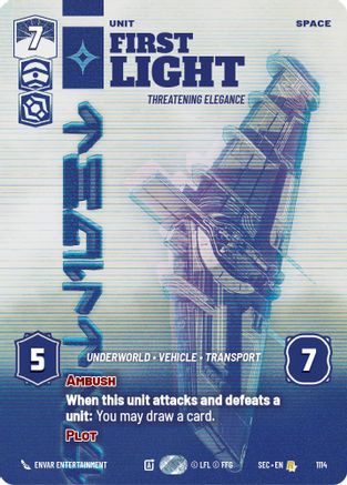 First Light - Threatening Elegance (Prestige Foil) (1114) (1114) [Secrets of Power] - Fantasy Flight Games - Card Brawlers | Quebec | Canada |