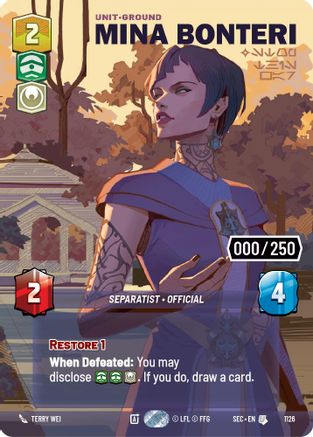Mina Bonteri - Stop This War (Serialized) (1126) (1126) [Secrets of Power] - Fantasy Flight Games - Card Brawlers | Quebec | Canada |