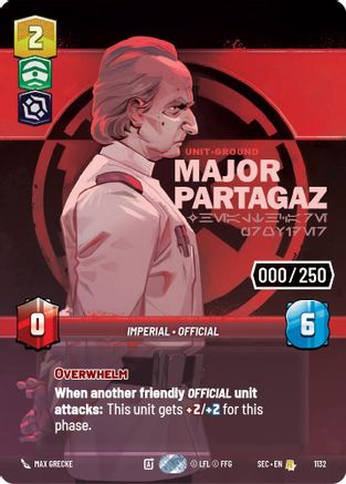 Major Partagaz - Healthcare Provider (Serialized) (1132) (1132) [Secrets of Power] - Fantasy Flight Games - Card Brawlers | Quebec | Canada |