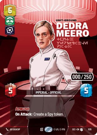 Dedra Meero - With Verifiable Data (Serialized) (1135) (1135) [Secrets of Power] - Fantasy Flight Games - Card Brawlers | Quebec | Canada |