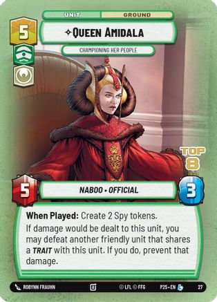 Queen Amidala - Championing Her People (Top 8) (27) (27) [Secrets of Power: Weekly Play] - Fantasy Flight Games - Card Brawlers | Quebec | Canada |