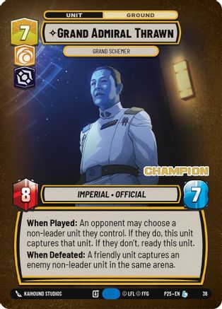 Grand Admiral Thrawn - Grand Schemer (Champion) (36) (36) [Secrets of Power: Weekly Play] - Fantasy Flight Games - Card Brawlers | Quebec | Canada |