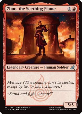 Zhao, the Seething Flame (0286) [Avatar: The Last Airbender: Eternal-Legal] - Magic: The Gathering - Card Brawlers | Quebec | Canada |