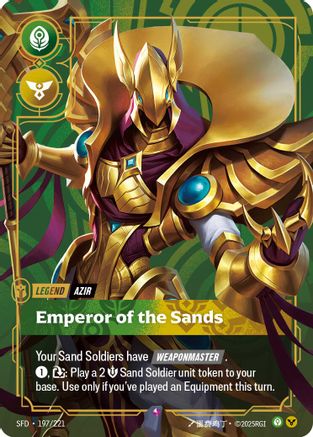 Azir - Emperor of the Sands (197/221) - Spiritforged Foil - Spiritforged - Card Brawlers | Quebec | Canada |