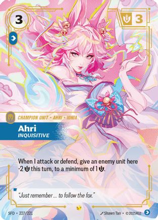 Ahri - Inquisitive (Overnumbered) (227/221) - Spiritforged Foil - Spiritforged - Card Brawlers | Quebec | Canada |