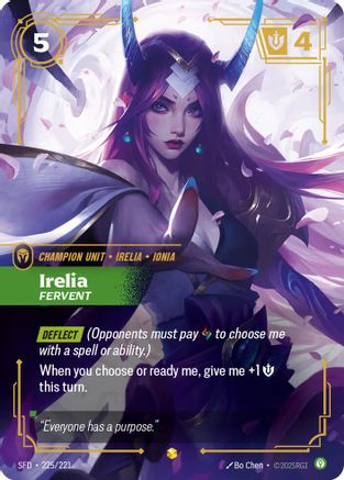 Irelia - Fervent (Overnumbered) (225/221) - Spiritforged Foil - Spiritforged - Card Brawlers | Quebec | Canada |