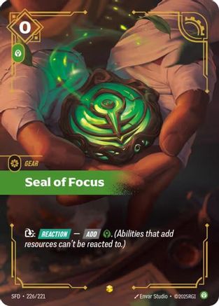 Seal of Focus (Overnumbered) (226/221) - Spiritforged Foil - Spiritforged - Card Brawlers | Quebec | Canada |