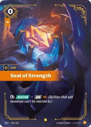 Seal of Strength (Overnumbered) (231/221) - Spiritforged Foil - Spiritforged - Card Brawlers | Quebec | Canada |