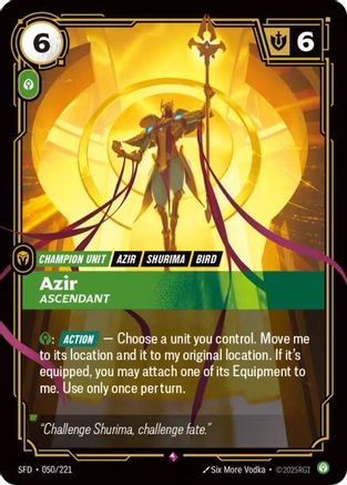 Azir - Ascendant (050/221) - Spiritforged Foil - Spiritforged - Card Brawlers | Quebec | Canada |