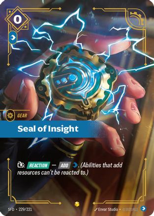 Seal of Insight (Overnumbered) (229/221) - Spiritforged Foil - Spiritforged - Card Brawlers | Quebec | Canada |