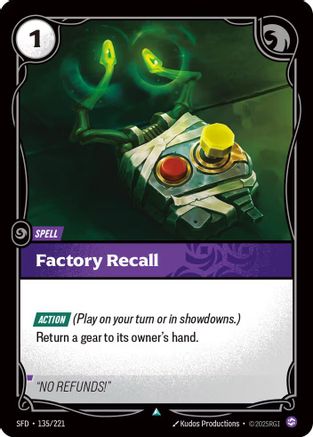 Factory Recall (135/221) - Spiritforged - Spiritforged - Card Brawlers | Quebec | Canada |