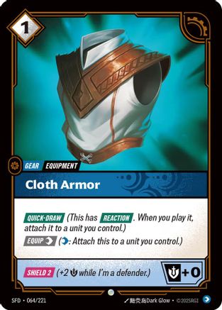 Cloth Armor (064/221) - Spiritforged - Spiritforged - Card Brawlers | Quebec | Canada |