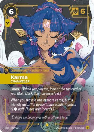 Karma - Channeler (Overnumbered) (237/221) - Spiritforged Foil - Spiritforged - Card Brawlers | Quebec | Canada |