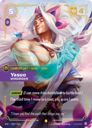 Yasuo - Windrider (Signature) (235*/221) - Spiritforged Foil - Spiritforged - Card Brawlers | Quebec | Canada |