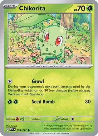 Chikorita (008/null) - Reverse Holofoil [ME Ascended Heroes] - ME: Ascended Heroes - Card Brawlers | Quebec | Canada |