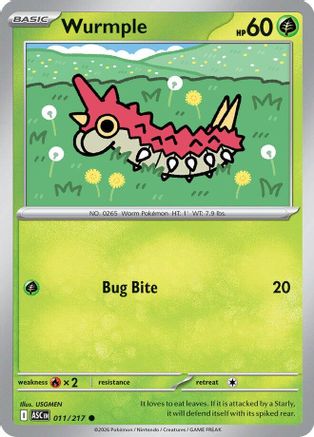 Wurmple (011/null) - Reverse Holofoil [ME Ascended Heroes] - ME: Ascended Heroes - Card Brawlers | Quebec | Canada |