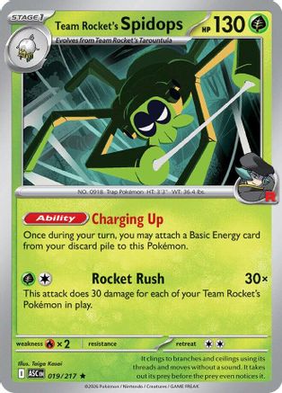 Team Rocket's Spidops (019/null) - Reverse Holofoil [ME Ascended Heroes] - ME: Ascended Heroes - Card Brawlers | Quebec | Canada |