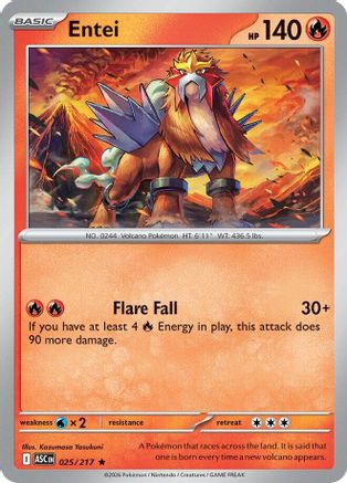 Entei (025/null) - Reverse Holofoil [ME Ascended Heroes] - ME: Ascended Heroes - Card Brawlers | Quebec | Canada |