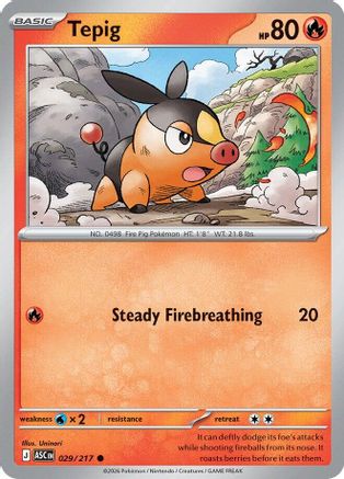 Tepig (029/null) - Reverse Holofoil [ME Ascended Heroes] - ME: Ascended Heroes - Card Brawlers | Quebec | Canada |