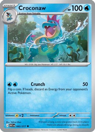 Croconaw (042/null) - Reverse Holofoil [ME Ascended Heroes] - ME: Ascended Heroes - Card Brawlers | Quebec | Canada |