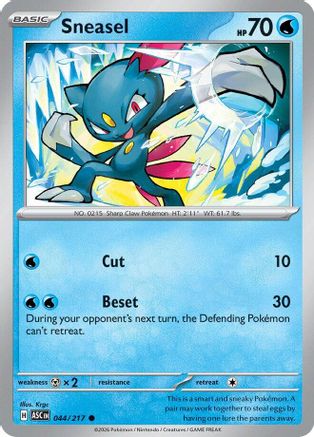 Sneasel (044/null) - Reverse Holofoil [ME Ascended Heroes] - ME: Ascended Heroes - Card Brawlers | Quebec | Canada |