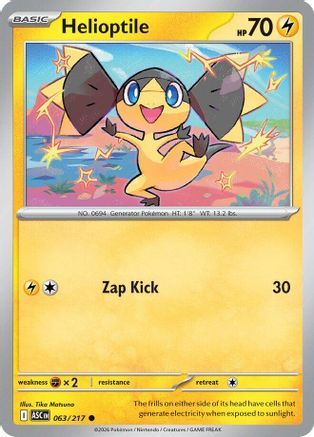 Helioptile (063/null) - Reverse Holofoil [ME Ascended Heroes] - ME: Ascended Heroes - Card Brawlers | Quebec | Canada |