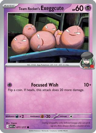Team Rocket's Exeggcute (077/null) - Reverse Holofoil [ME Ascended Heroes] - ME: Ascended Heroes - Card Brawlers | Quebec | Canada |