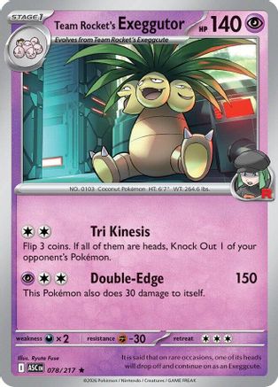 Team Rocket's Exeggutor (078/null) - Holofoil [ME Ascended Heroes] - ME: Ascended Heroes - Card Brawlers | Quebec | Canada |