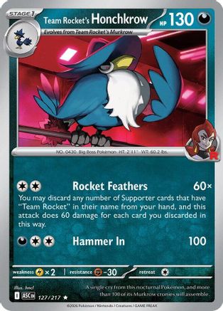 Team Rocket's Honchkrow (127/null) - Reverse Holofoil [ME Ascended Heroes] - ME: Ascended Heroes - Card Brawlers | Quebec | Canada |