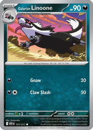 Galarian Linoone (131/null) - Reverse Holofoil [ME Ascended Heroes] - ME: Ascended Heroes - Card Brawlers | Quebec | Canada |