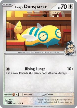 Larry's Dunsparce (163/null) - Reverse Holofoil [ME Ascended Heroes] - ME: Ascended Heroes - Card Brawlers | Quebec | Canada |