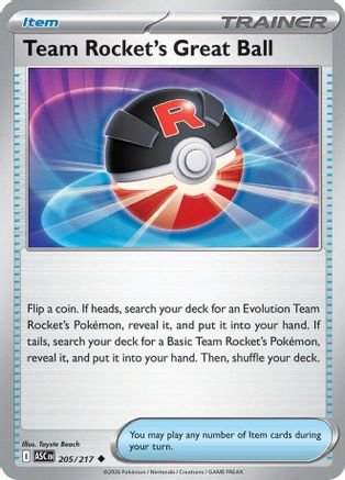 Team Rocket's Great Ball (205/null) - Reverse Holofoil [ME Ascended Heroes] - ME: Ascended Heroes - Card Brawlers | Quebec | Canada |