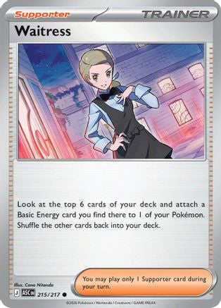 Waitress (215/null) - Reverse Holofoil [ME Ascended Heroes] - ME: Ascended Heroes - Card Brawlers | Quebec | Canada |